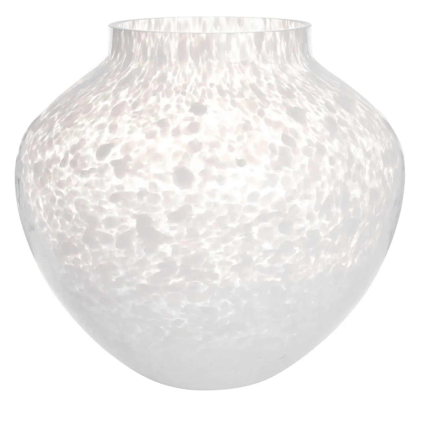 Vaso Grande in Vetro di Murano Bianco Opaline Olla