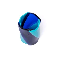 Vaso Grande Twirl Blu e Turchese di Enzo Mari