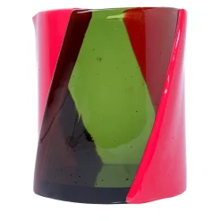 Vaso Grande Twirl Verde e Fucsia di Enzo Mari
