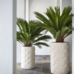 Vaso in ceramica bianca a pois City