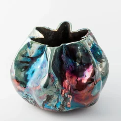 Vaso in Ceramica Policroma Il Giardino dei Segreti di Nino Basso