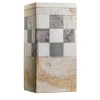 Vaso in marmo bianco e giallo Square B con coperchio di Luciano Setten