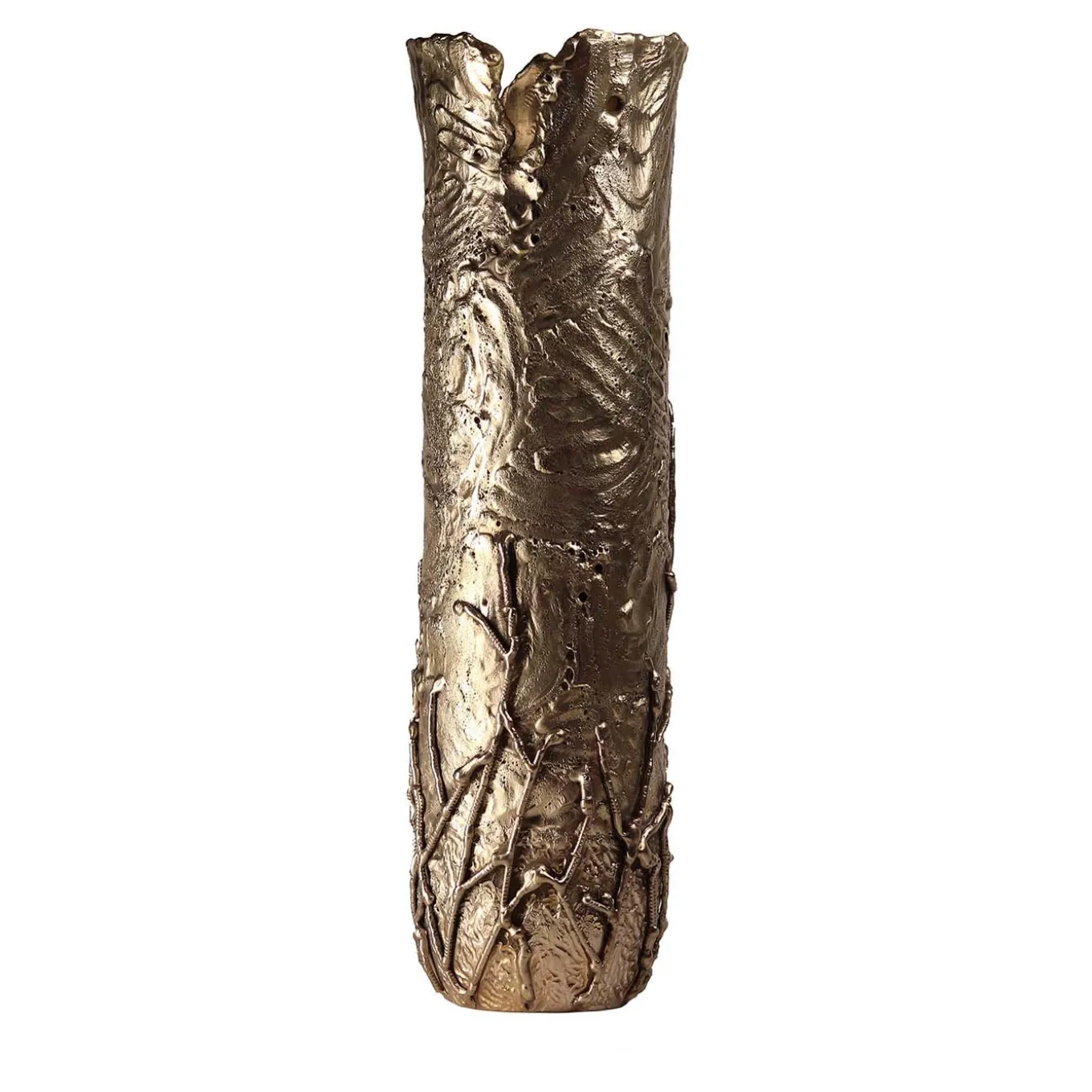 Vaso in ottone di ispirazione autunnale