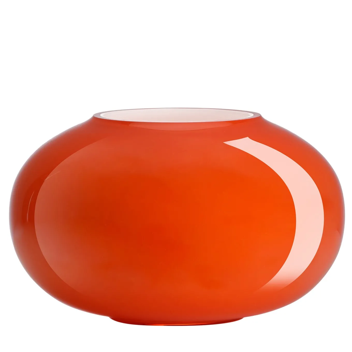 Vaso in Vetro Arancione e Milkwhite Pandora