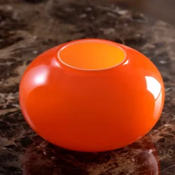 Vaso in Vetro Arancione e Milkwhite Pandora