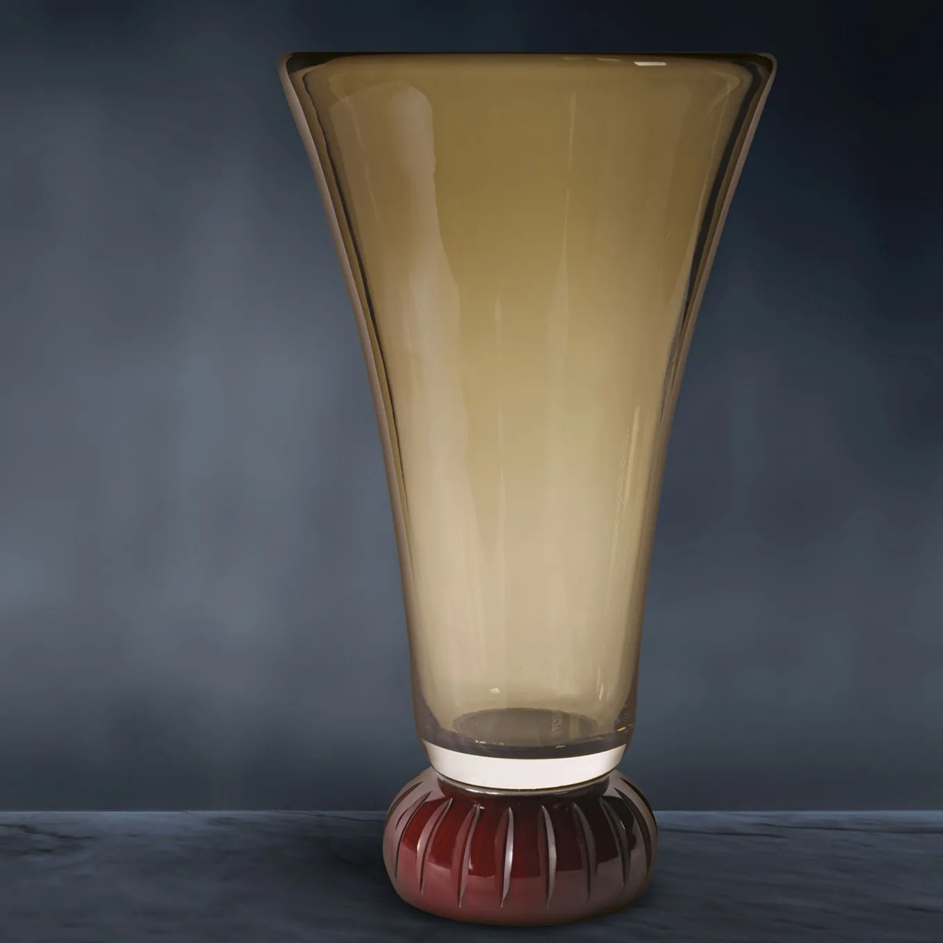 Vaso In Vetro Di Murano Beige