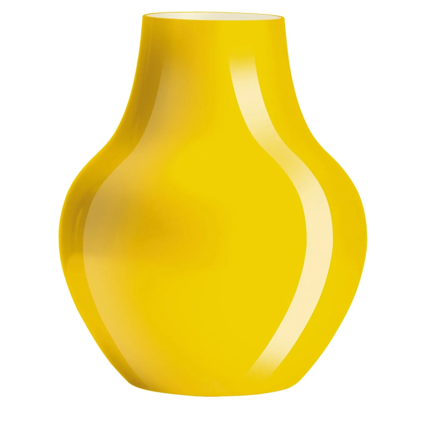Vaso in Vetro Giallo e Milkwhite Soho