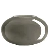 Vaso in Vetro Grigio e Milkwhite Pandora