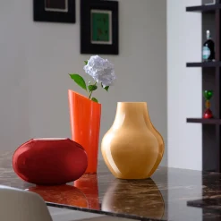 Vaso in Vetro Rosso e Whitemilk Pandora