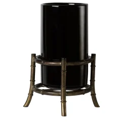Vaso Maxi Bambù in Vetro Nero