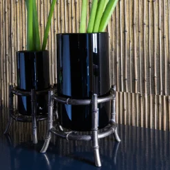 Vaso Maxi Bambù in Vetro Nero