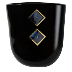 Vaso Midi in Vetro Nero Cloisonné