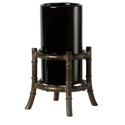 Vaso Mini Bambù in Vetro Nero