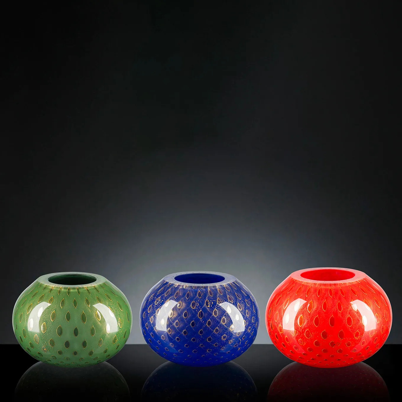 Vaso Mocenigo Sfera oro e blu