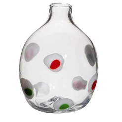 Vaso monofiore a pois bianchi/rossi/verdi di Carlo Moretti