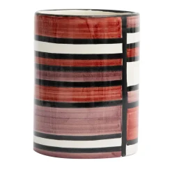 Vaso Nemesi cilindrico a righe color ruggine