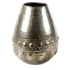 Vaso Niva in ceramica argento di Gabriele Mengoni