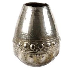 Vaso Niva in ceramica argento di Gabriele Mengoni