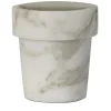 Vaso per mini cactus in marmo bianco di Calcutta