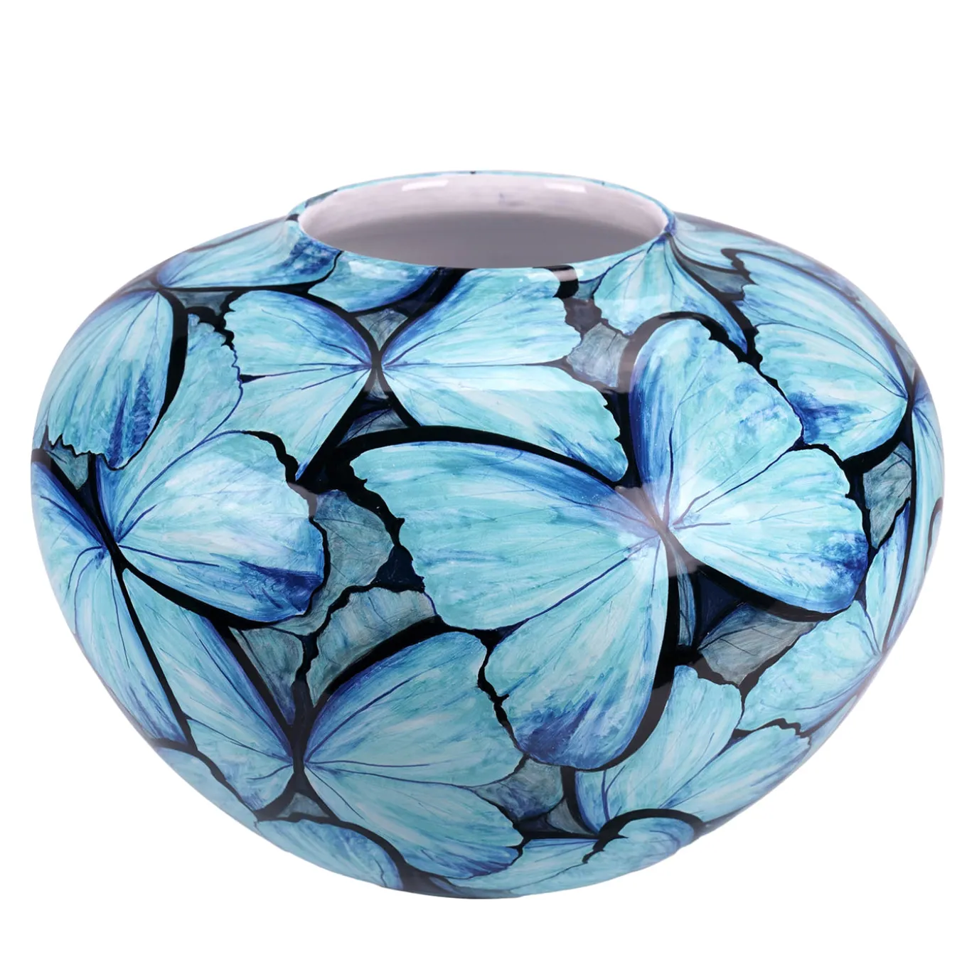 Vaso Petalouda in ceramica rotondo