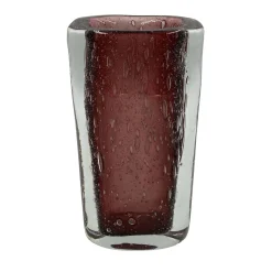 Vaso rettangolare in vetro rosso