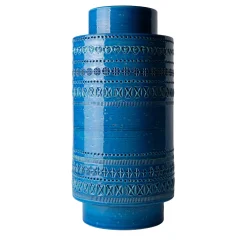 Vaso rocchetto blu a cilindro di Aldo Londi