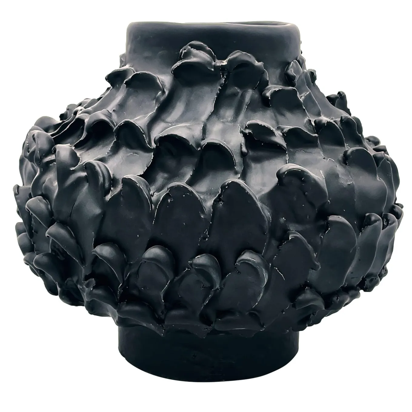 Vaso rotondo nero opaco Onda