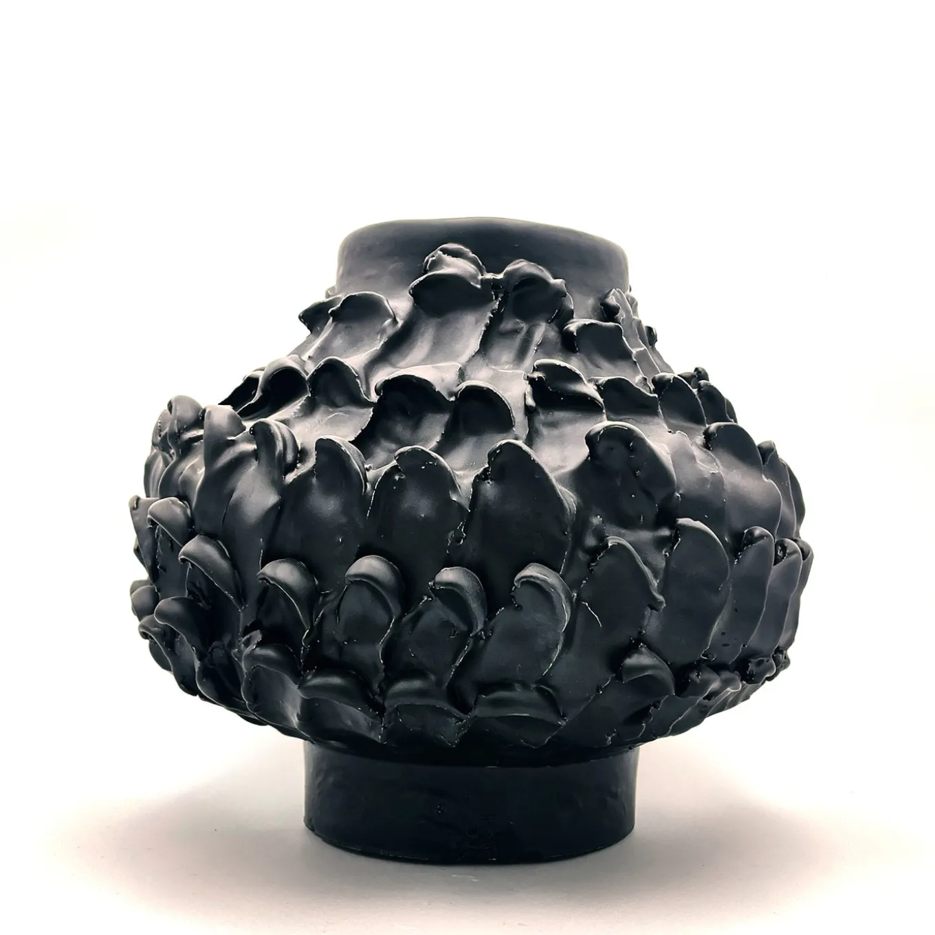 Vaso rotondo nero opaco Onda
