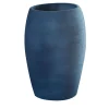 Vaso Sedona in ceramica blu rigonfio