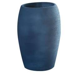 Vaso Sedona in ceramica blu rigonfio