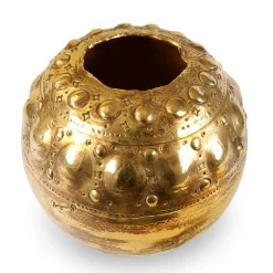 Vaso Soreis in ceramica oro di Gabriele Mengoni