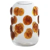 Vaso trasparente Goccia Amber Dots