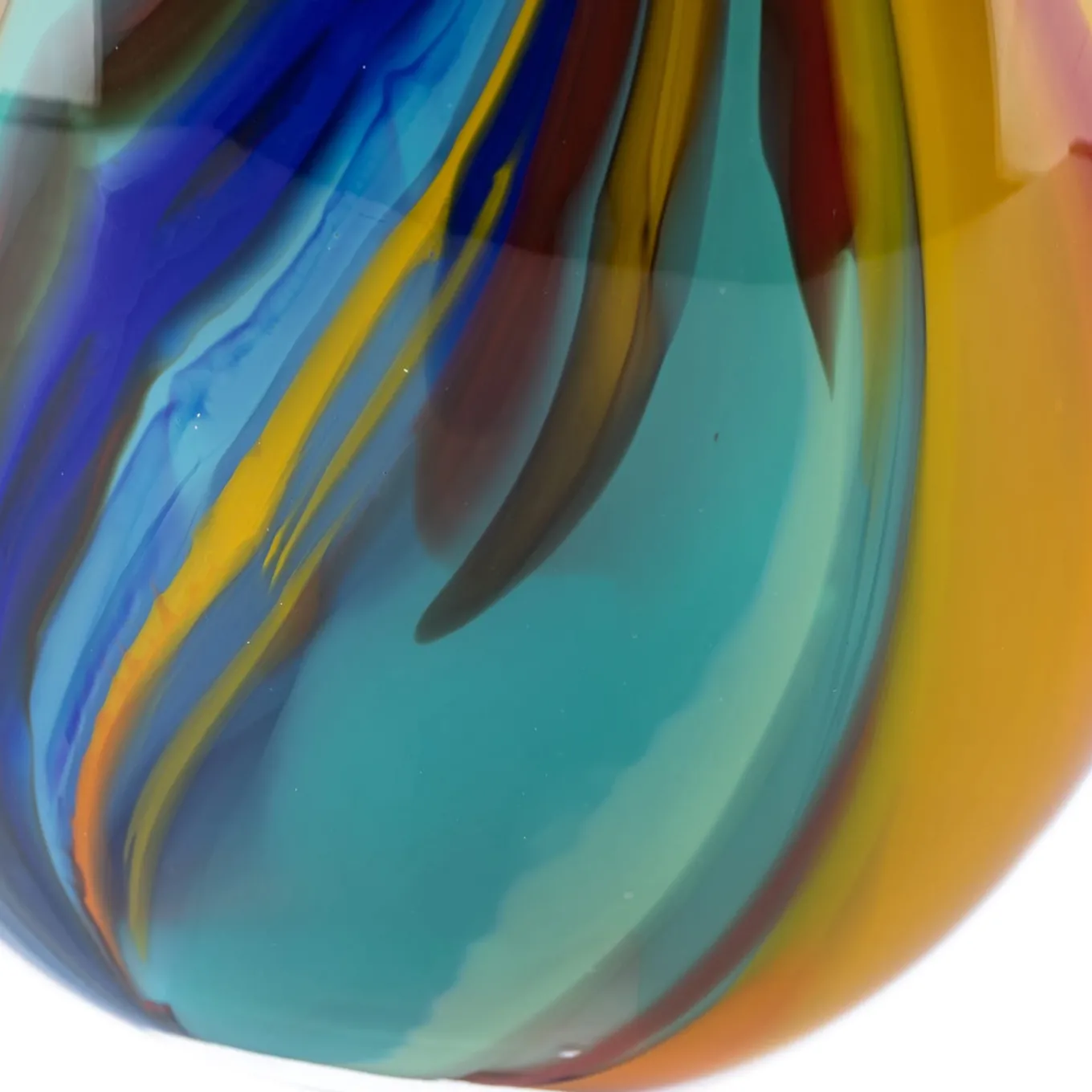 Vaso-scultura in vetro di Murano multicolore a goccia di fuoco #3