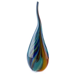 Vaso-scultura in vetro di Murano multicolore a goccia di fuoco #3