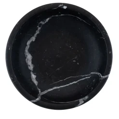 Vassoio decorativo rotondo in marmo nero di Marquina