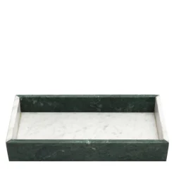 Vassoio in marmo di Carrara e marmo verde #2