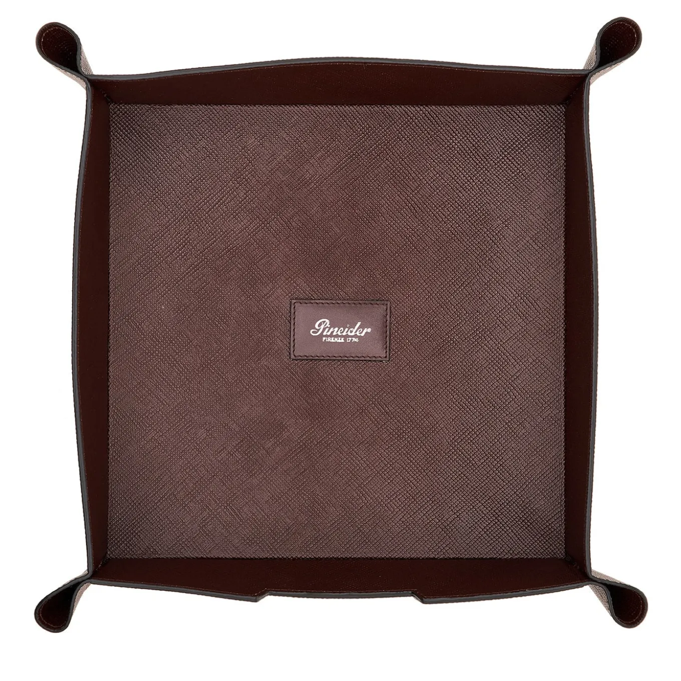 Vassoio portavalori in pelle marrone Franzi