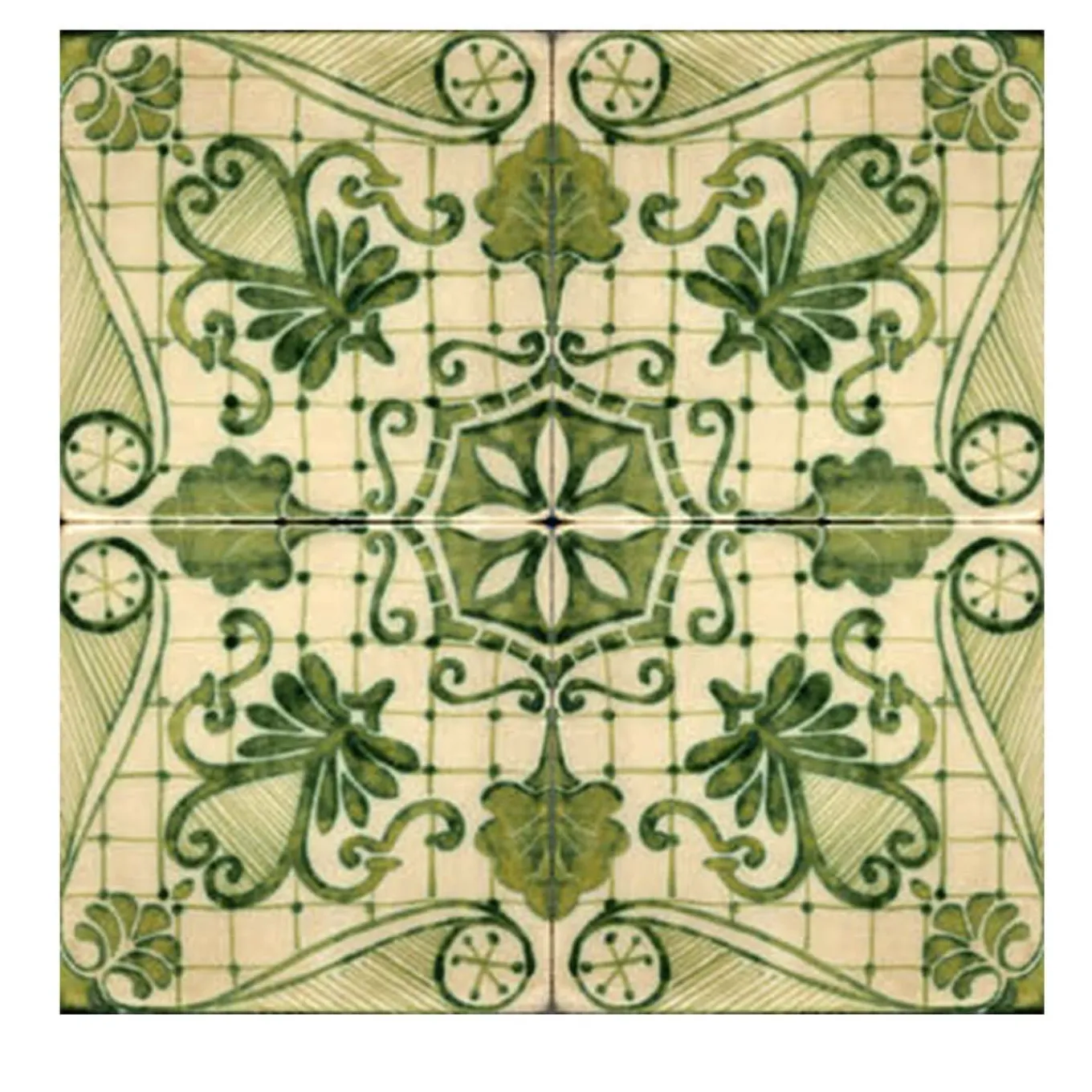 Verde Collina Set di 4 piastrelle #1