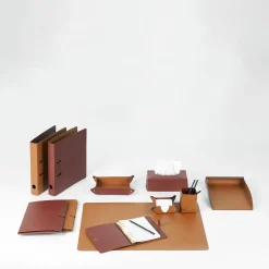 Vide poche in pelle Cognac e Bordeaux #1