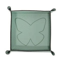 Vide-Poche Michelangelo Butterfly in pelle verde smeraldo