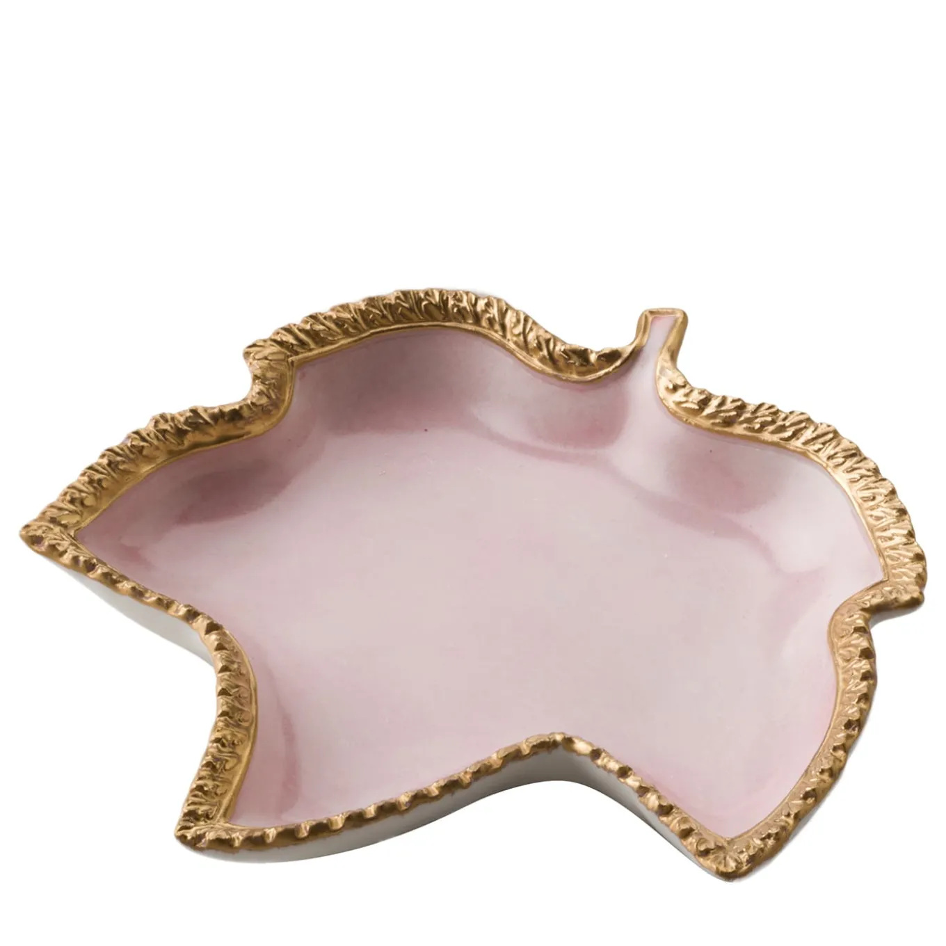 Videpoche rosa e oro con foglie di vite
